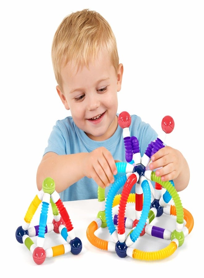 PROBABE Plastic Magnetic Pop Tubes Building Set with Colorful Ball for Kids - STEM Learning Magnetic Construction Sets, Safe ABS Plastic Magnets Gift for 3+ Boys & Girls (36 PCS) - Image 1